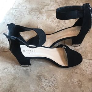 Black heals with silver detail